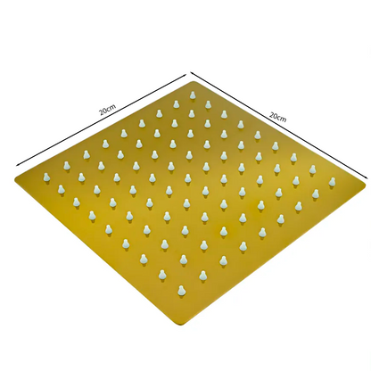 Ducha Cuadrada 20cm Dorada Brillante