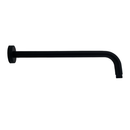 Tubo de Ducha Pared Redondo 40cm Negro Mate