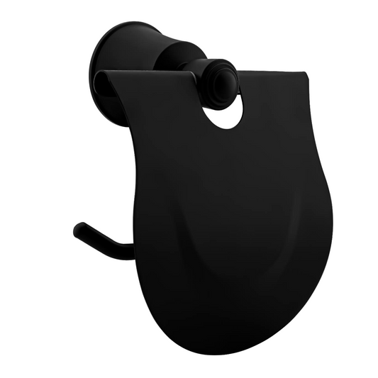 Portarrollo para Baño con Tapa Negro Mate Aluminio Turm