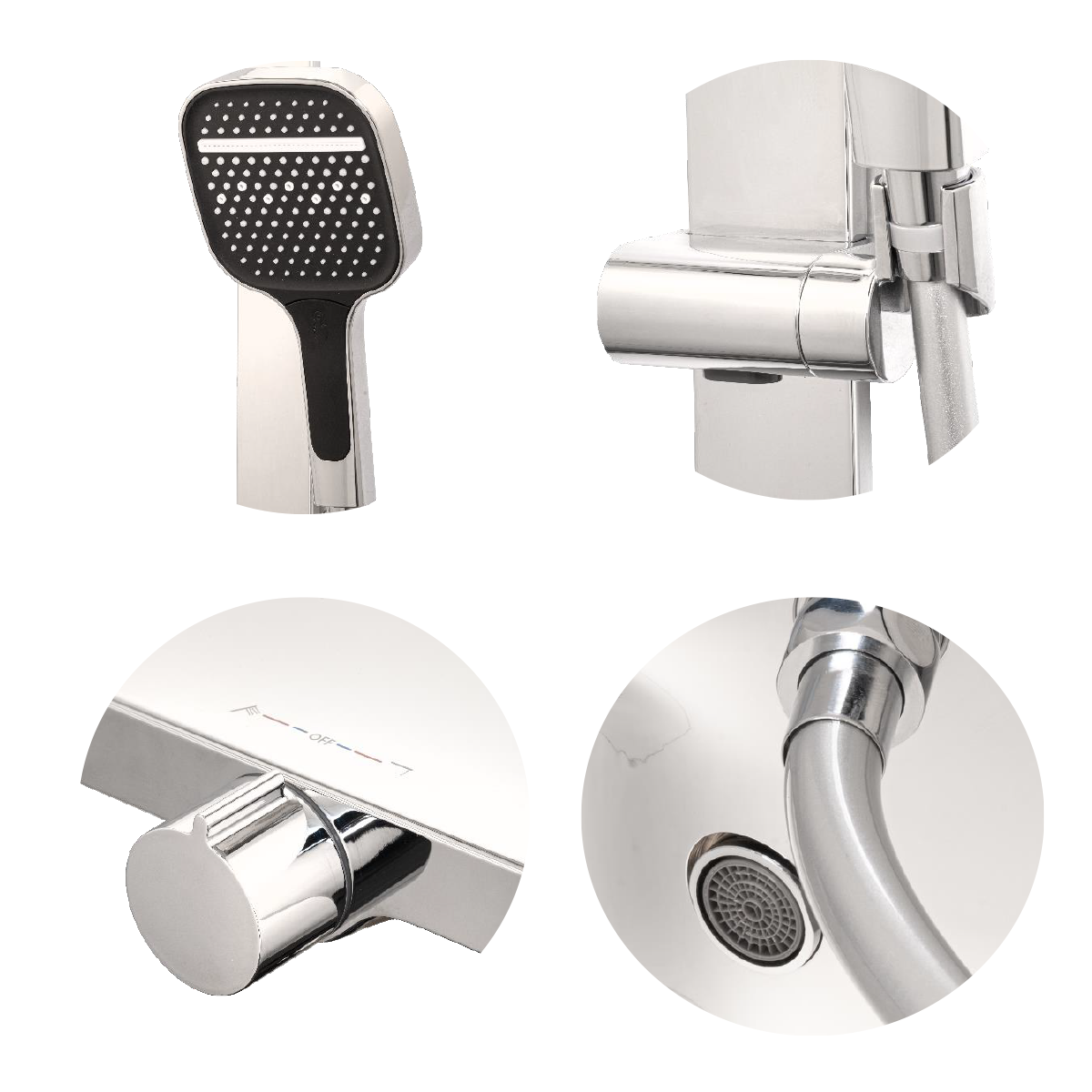 Columna de Ducha+Teleducha Termostato Diverter