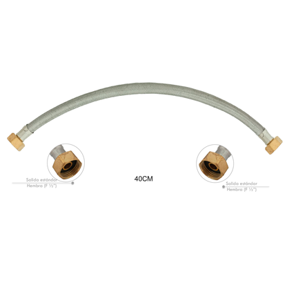 Acople en Acero 301 (½ - ½) -  40 CM