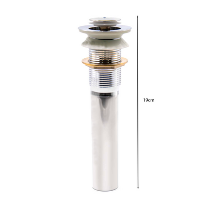 Desague de Push Redondo Lavamanos Acero Inox.sin Rebose Cromo
