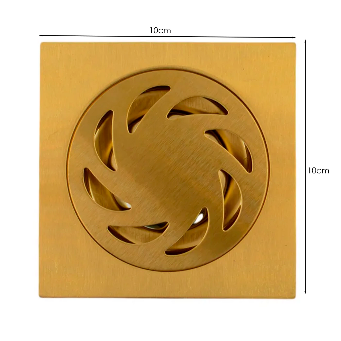 Rejilla de Ducha 10*10cm Dorado Cepillado Estilo GRV