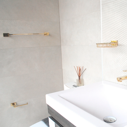 Toallero Barra para Baño Dorado Brillante Rubo Oro