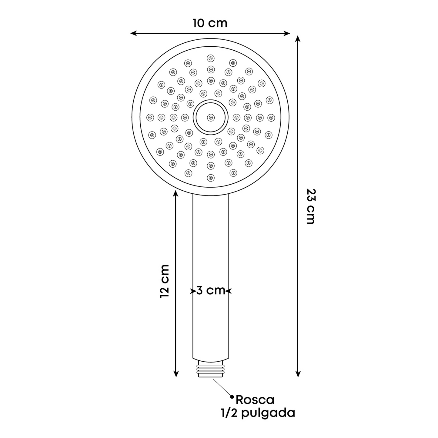 Teleducha Doble Funcion Redondo Cromada ABS