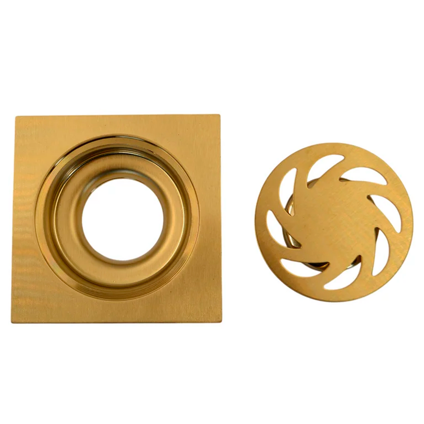 Rejilla de Ducha 10*10cm Dorado Cepillado Estilo GRV