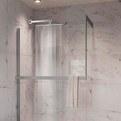 Tubo de Ducha Pared Cuadrado 40cm Plateado Cromado