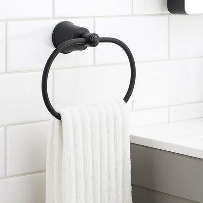 Toallero Aro Para Baño Aluminio Negro Mate Turmalina