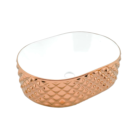 Lavamanos Sobreponer Ovalado Crystal Rose/Blanco