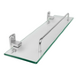 Repisa para Baño en Vidrio Base en Aluminio Gris