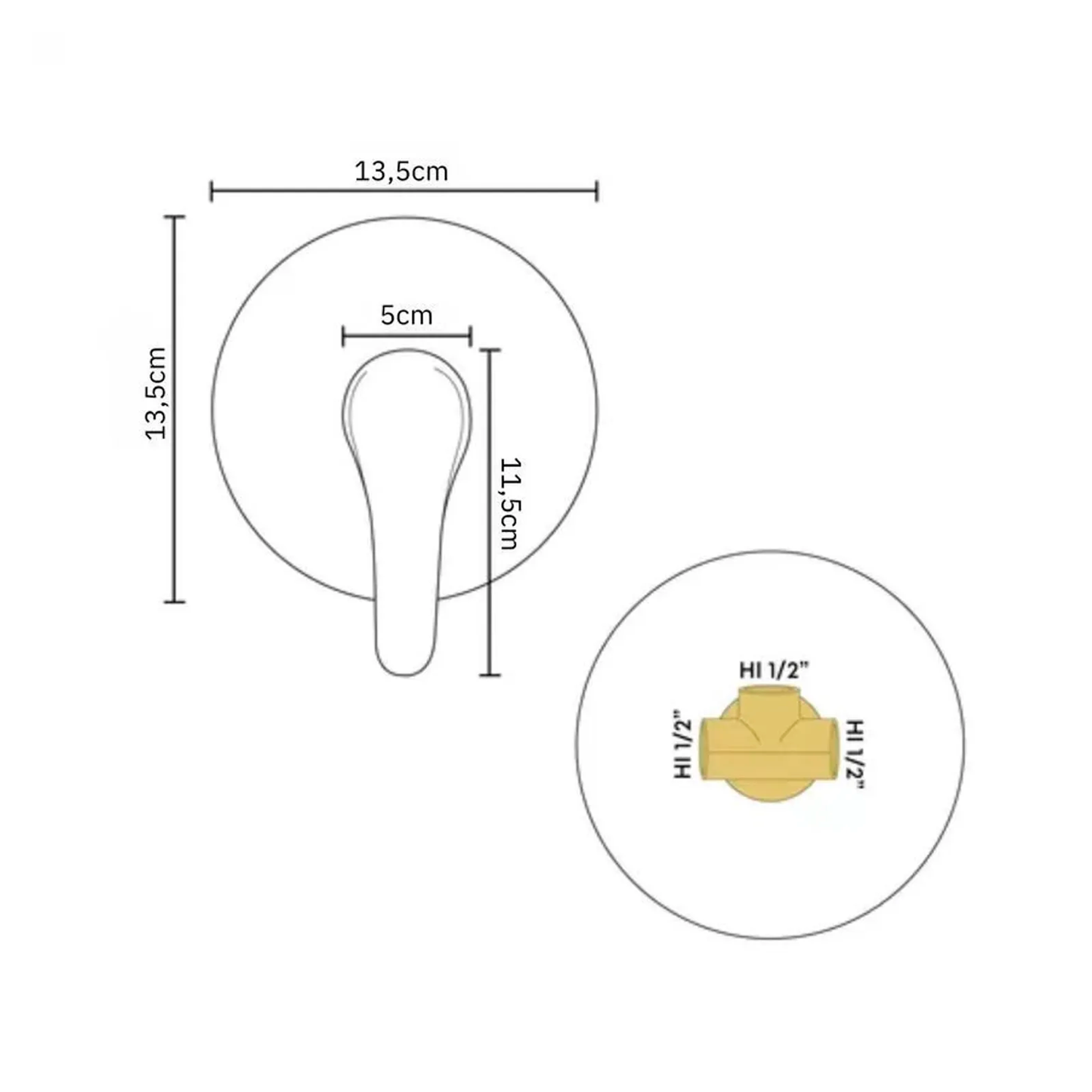 Mezclador de Ducha Monocontrol Redondo Negro Mate
