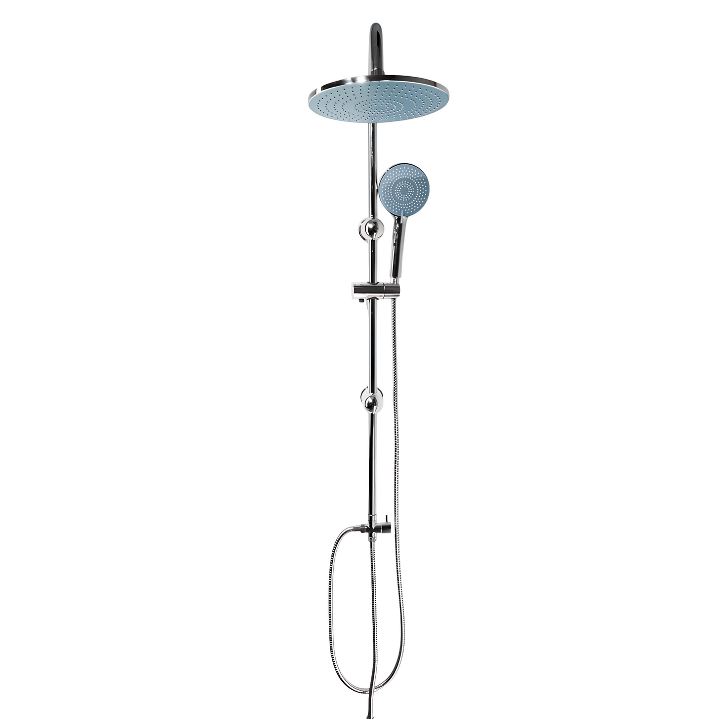 Columna de Ducha Simple Plateada Cromada Sin Griferia