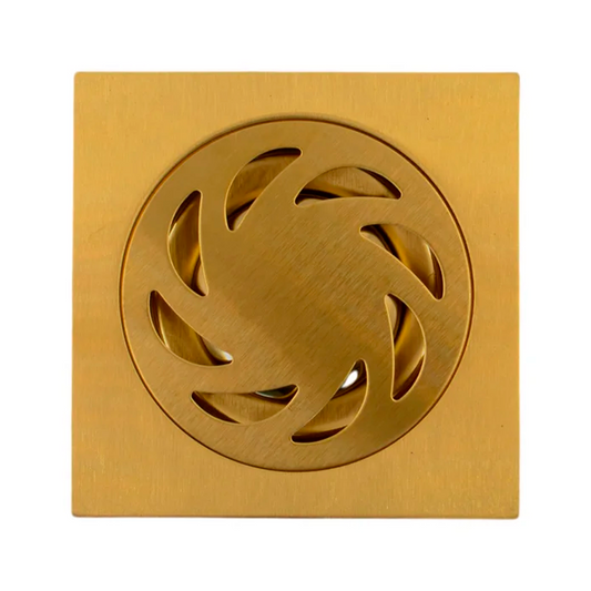 Rejilla de Ducha 10*10cm Dorado Cepillado Estilo GRV