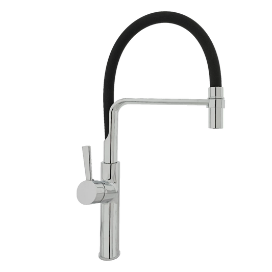 Griferia Monocontrol Lavaplatos Gourmet Plateada Brillante