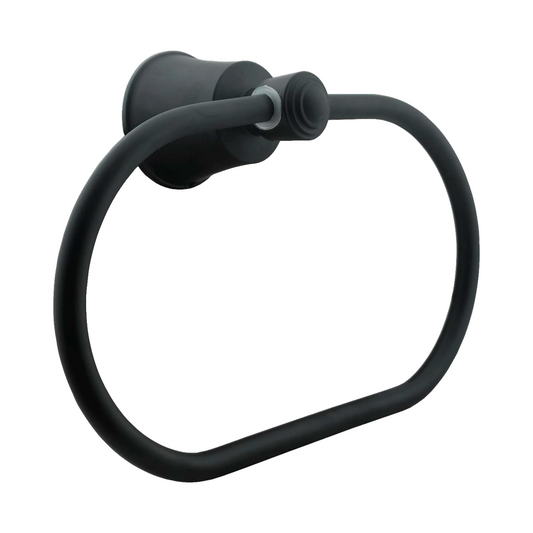 Toallero Aro Para Baño Aluminio Negro Mate Turmalina