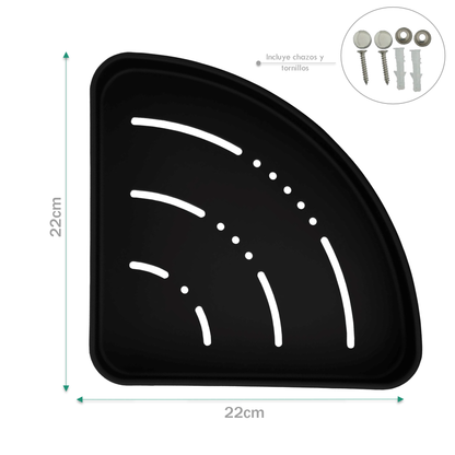 Repisa Esquinera para Baño Negra Aluminio
