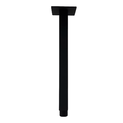 Tubo de Ducha a Techo Cuadrado Negro Mate