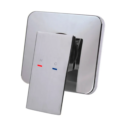 Mezclador Ducha Monocontrol Cuadrado Plateado Cromado