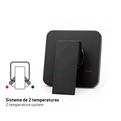 Mezclador Ducha Monocontrol Cuadrado Negro Mate