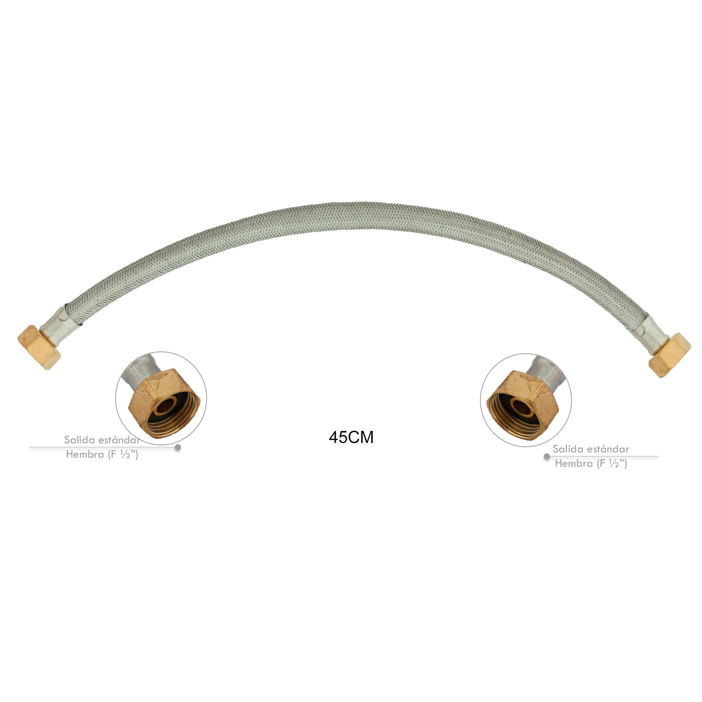 Acople en Acero 301 (½ - ½) -  45 CM