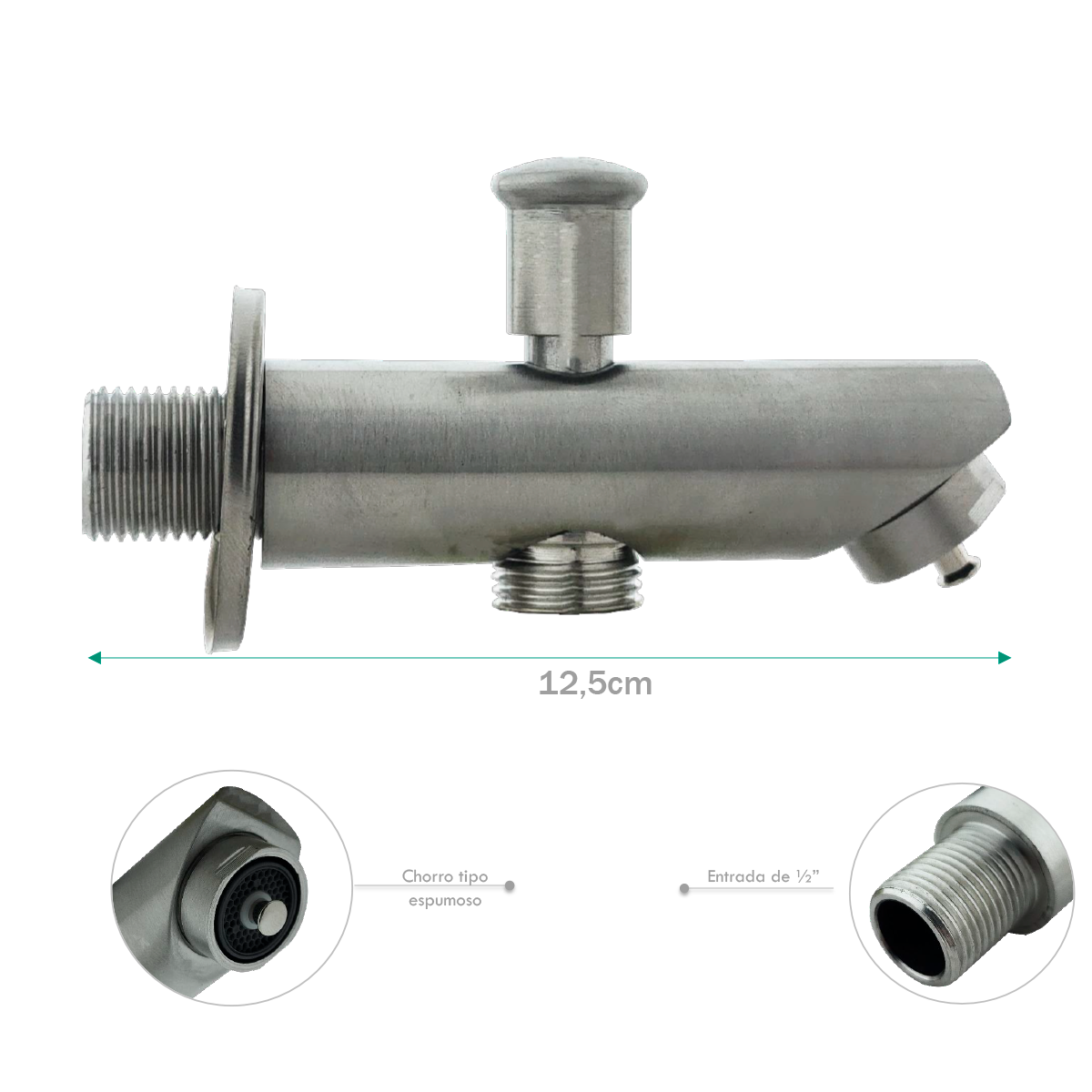 Llave Griferia Desviador Registro 1/2 Con Accionador Plat