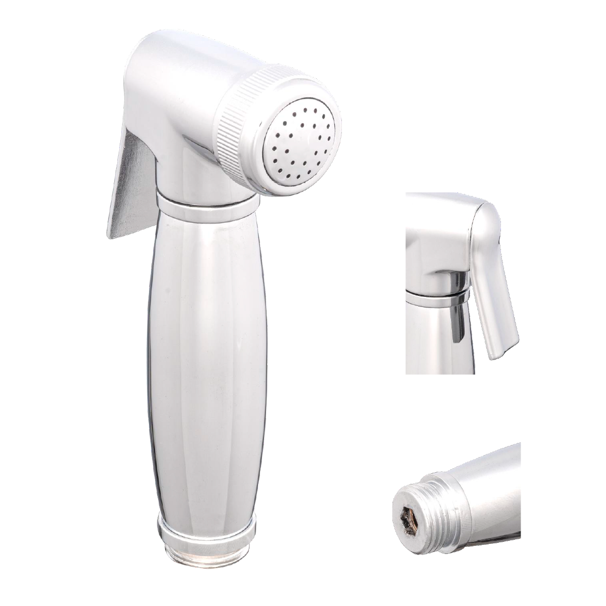 Ducha Bidet en Zamak Plateada Cilindrica