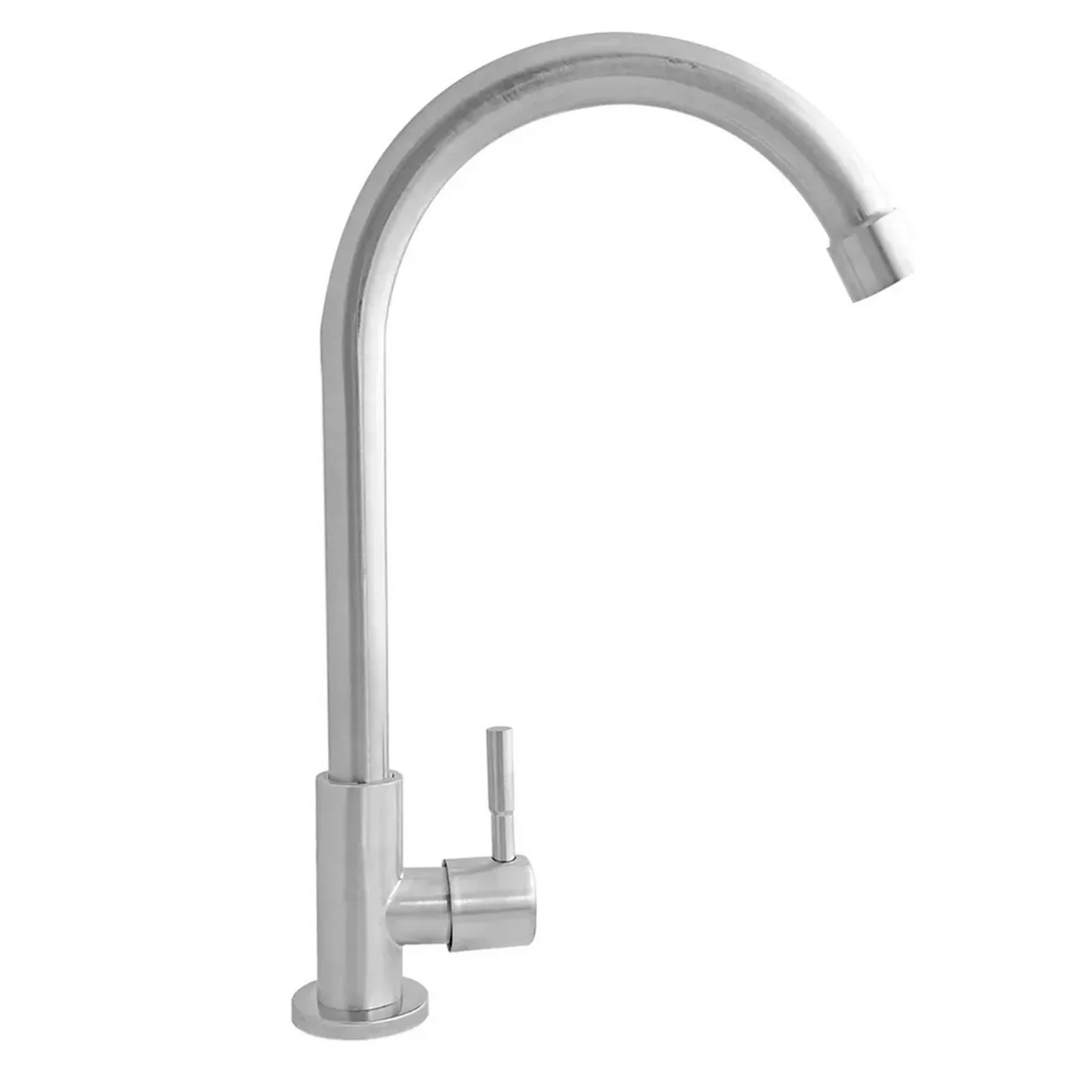 Griferia Llave Lavaplatos Agua Fria Satinada Plateada