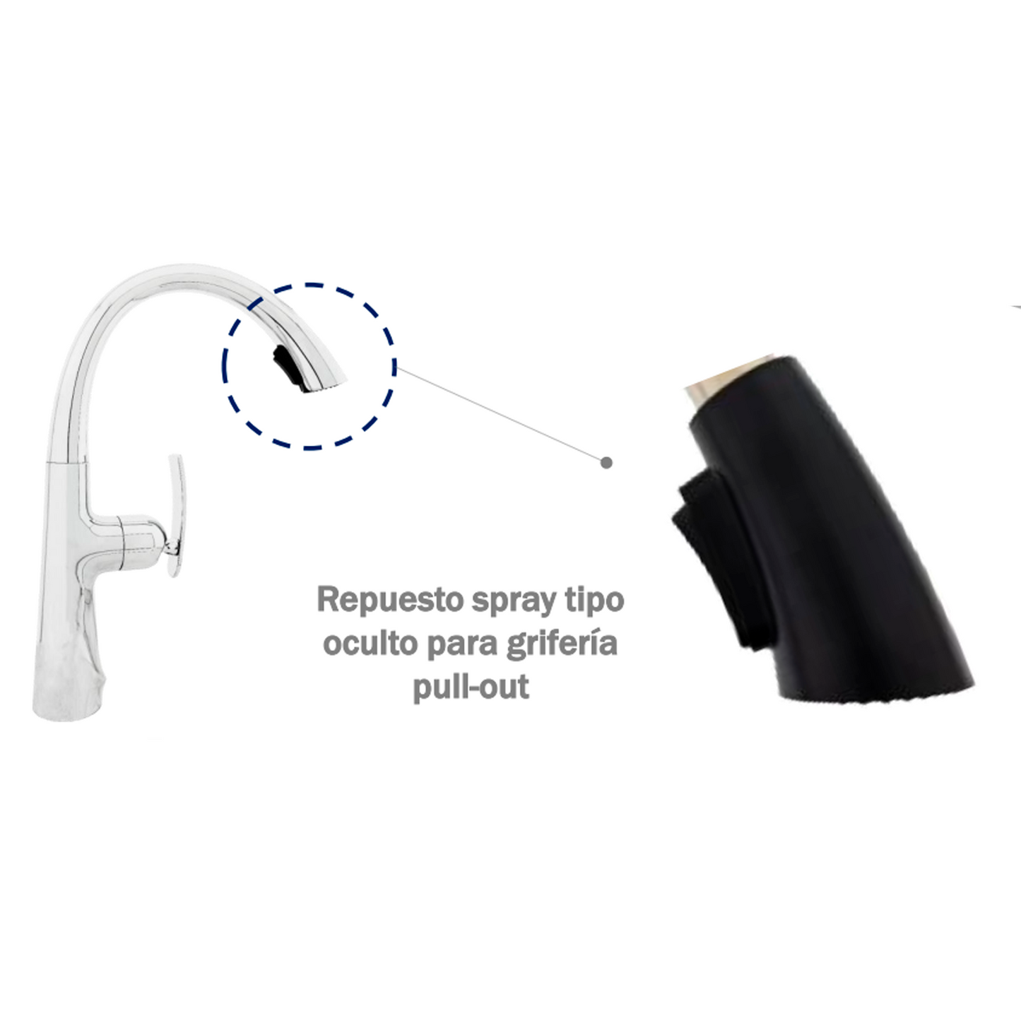 Repuesto Aireador Extraible para Grifo Oculto Negro Plastico