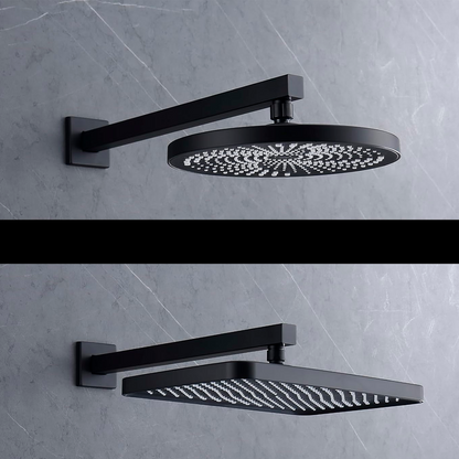 Tubo de Ducha Pared Cuadrado 40cm Negro mate