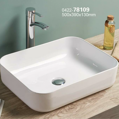 Lavamanos de Sobreponer en Ceramica Rectangular 50*38cm