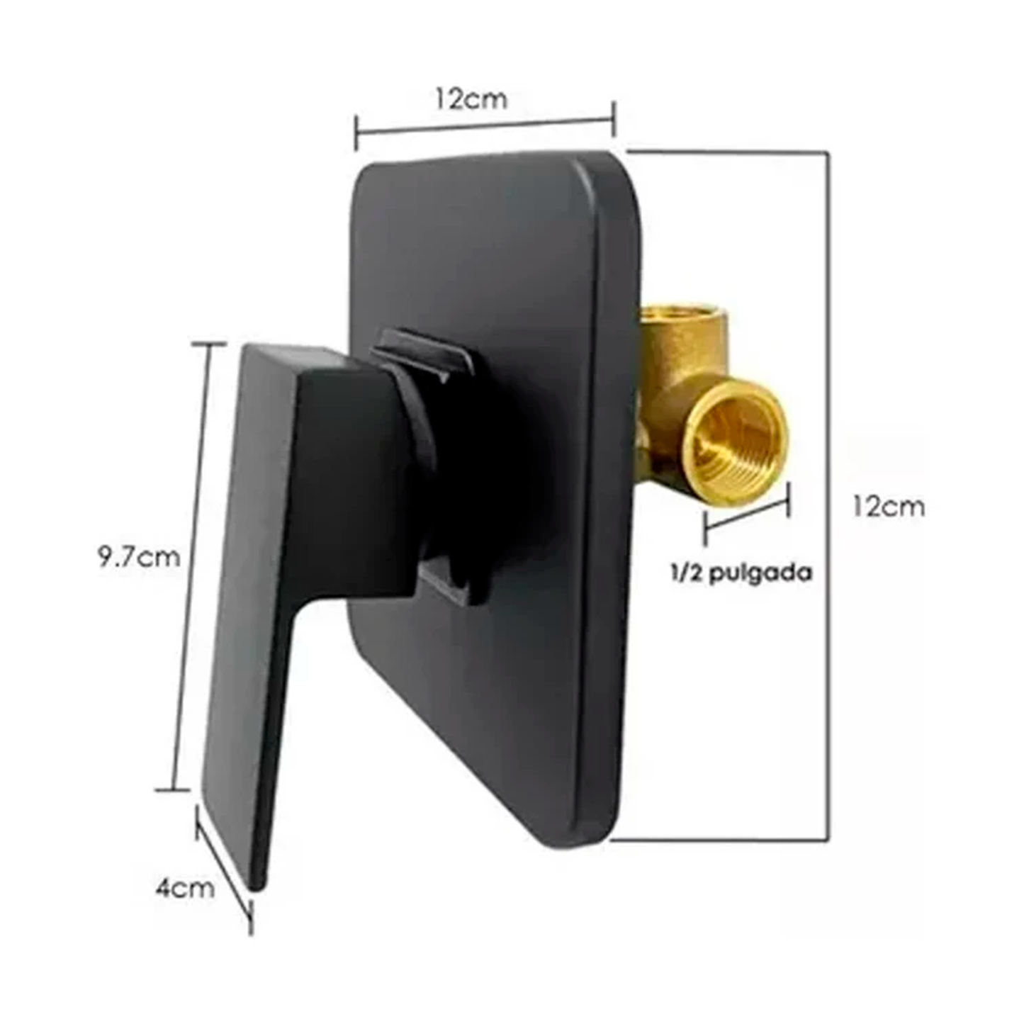 Mezclador Monocontrol Negro Mate Cuadrado