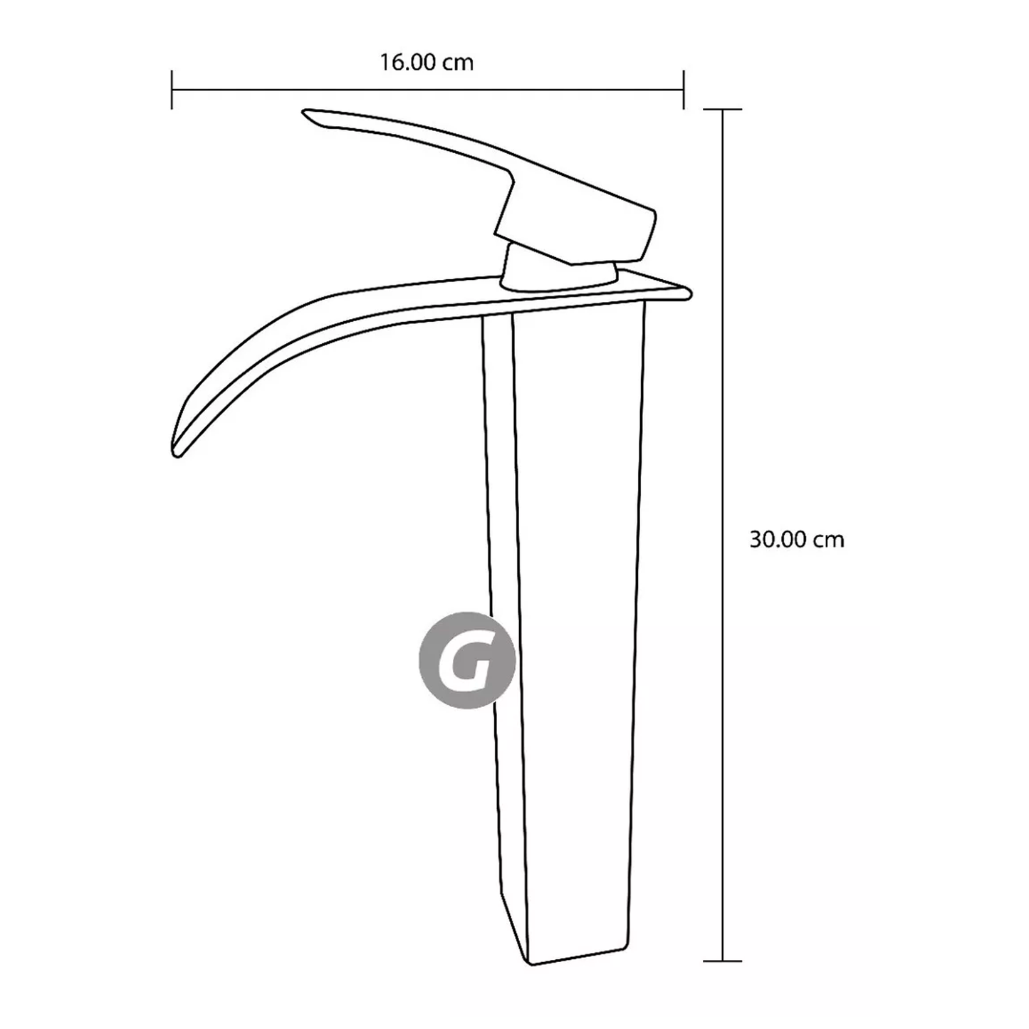Griferia Lavamanos Alta Rosa Brillante Tipo Cascada