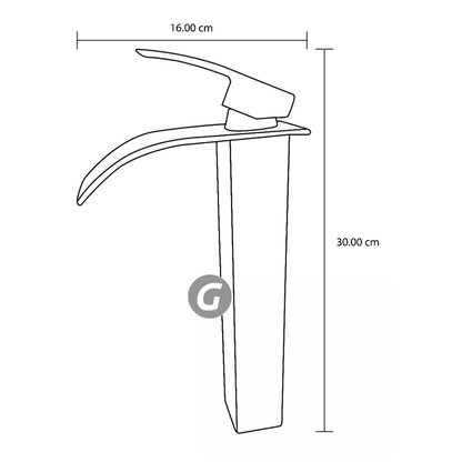 Griferia Lavamanos Alta Rosa Brillante Tipo Cascada