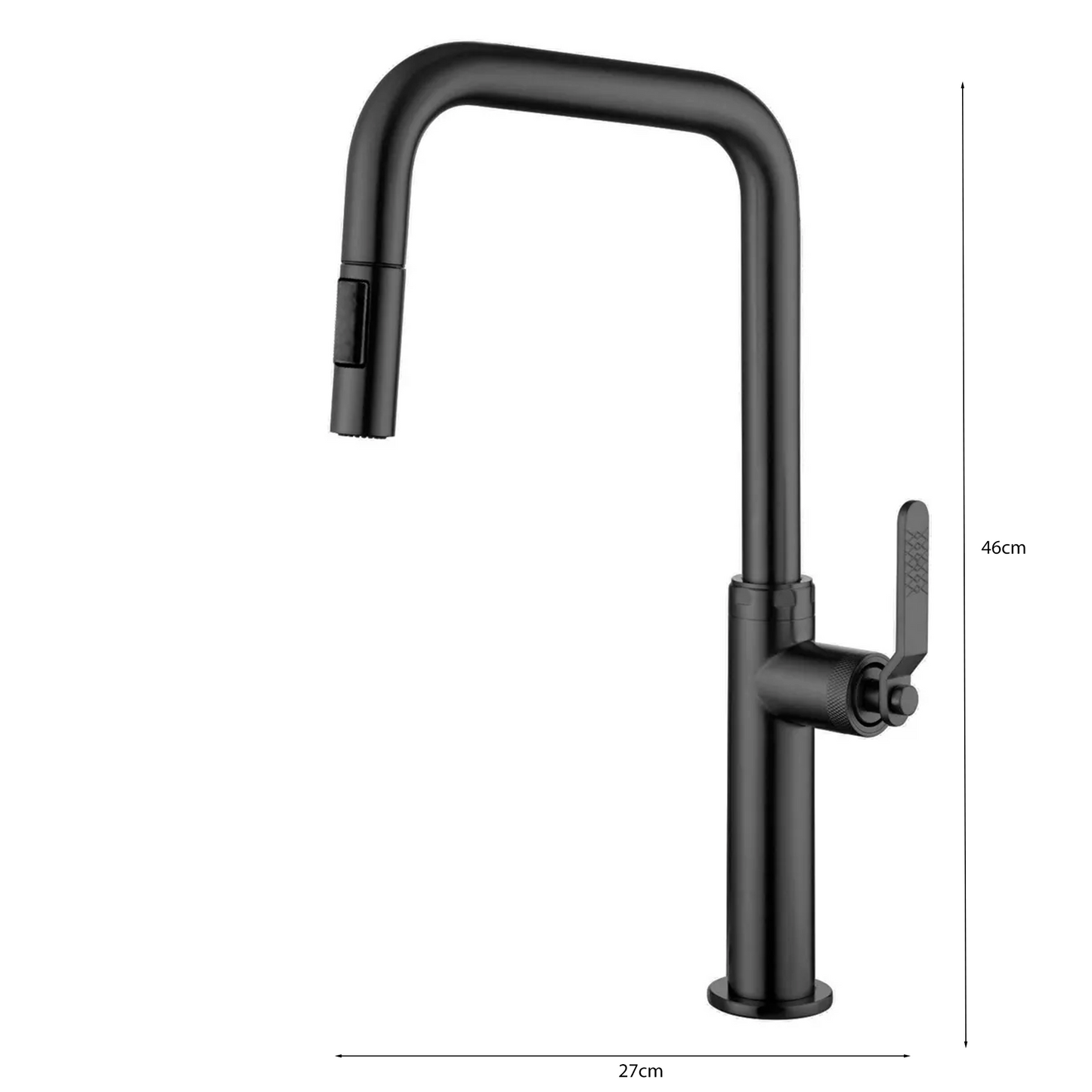 Griferia Monocontrol Lavaplatos Extraible Negro Mate