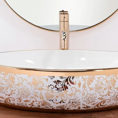 Lavamanos En Porcelana Ovalado Blanco De 42*30*15cm