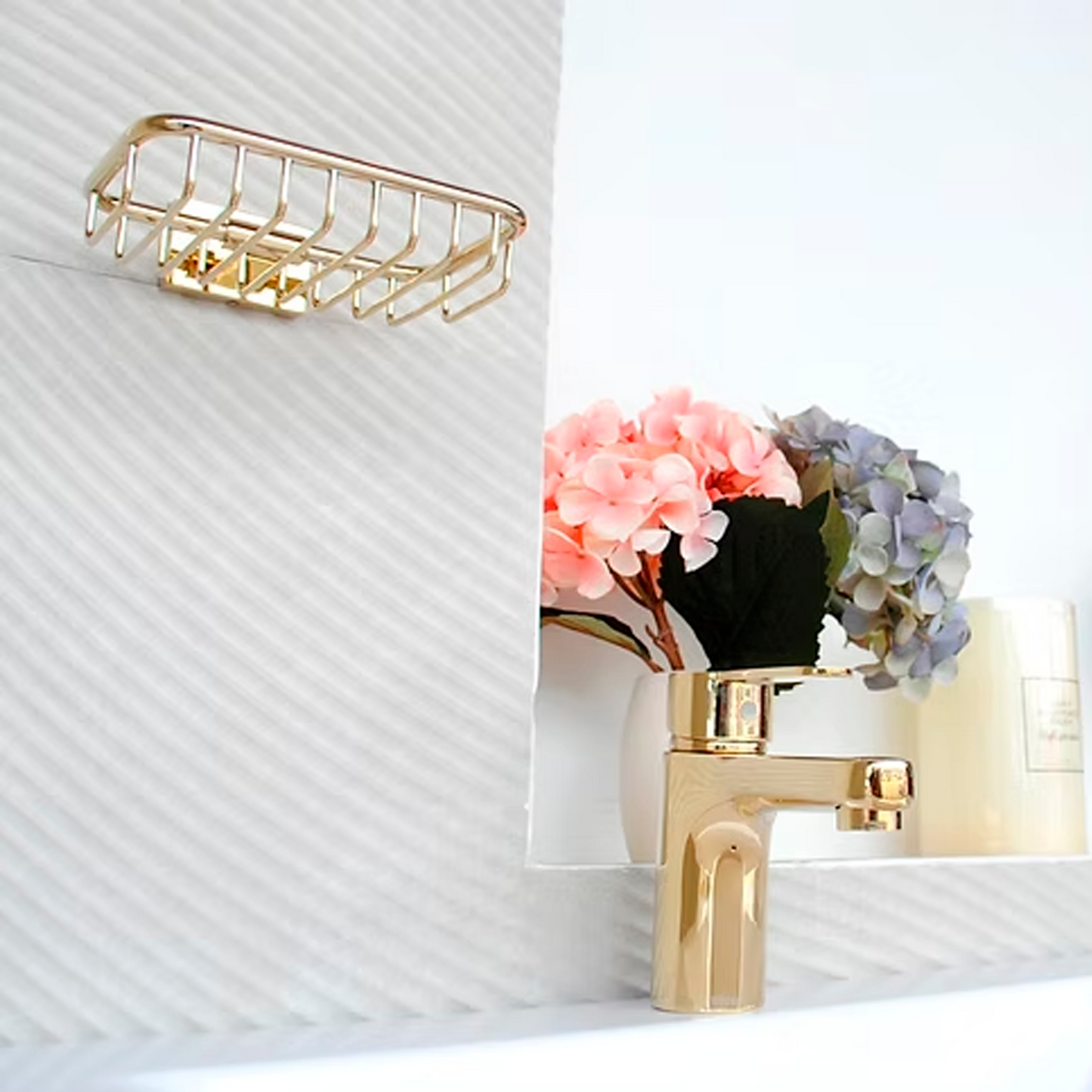 Jabonera Porta Jabon para Baño Dorado Brillante Rubo