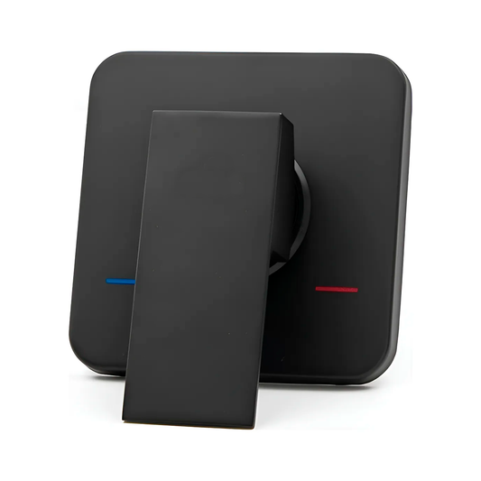 Mezclador Ducha Monocontrol Cuadrado Negro Mate