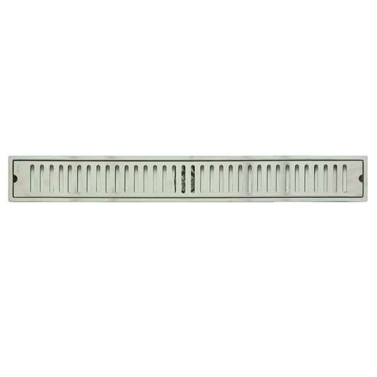Rejilla de Piso Cuadrada 80*10cm Ranurada Plateada