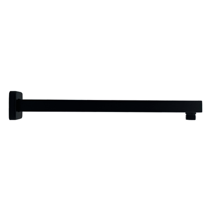 Tubo de Ducha Pared Cuadrado 40cm Negro mate