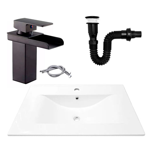 Combo Placa Lavamanos 71*46,5cm+grif.monocontrol+push Negro1