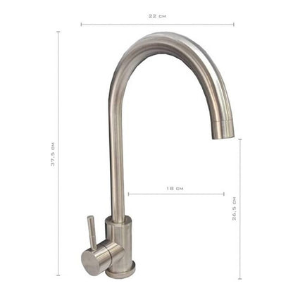 Griferia Lavaplatos Monocontrol Vertical Acero Inox.