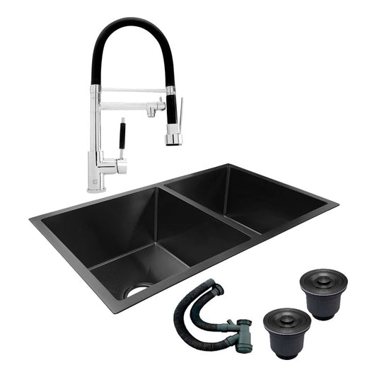 Combo Lavaplatos Doble 77*45cm+griferia Lvp Escualizable+acc
