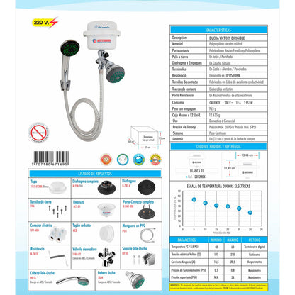 Ducha Eléctrica Boccherini Ducha Teléfono Regadera 120v