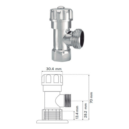 Llave Lavadora Metálica Cromada
