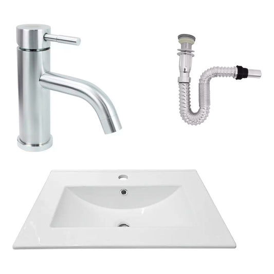 Kit Placa Lavamanos 61*40cm+griferia Monocontrol+push Flex30
