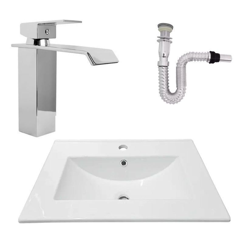 Kit Placa Lavam. 61*46.5cm+griferia Monocontrol+push Flex18