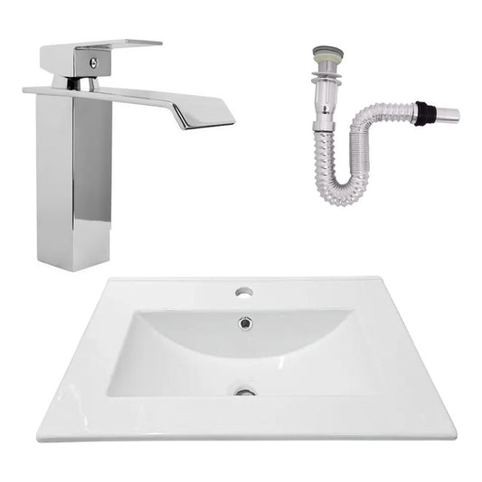 Kit Placa Lavam. 61*46.5cm+griferia Monocontrol+push Flex18