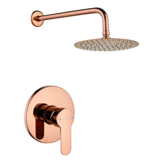 Set Ducha Denver Oro Rosa + Monocontrol + Tubo