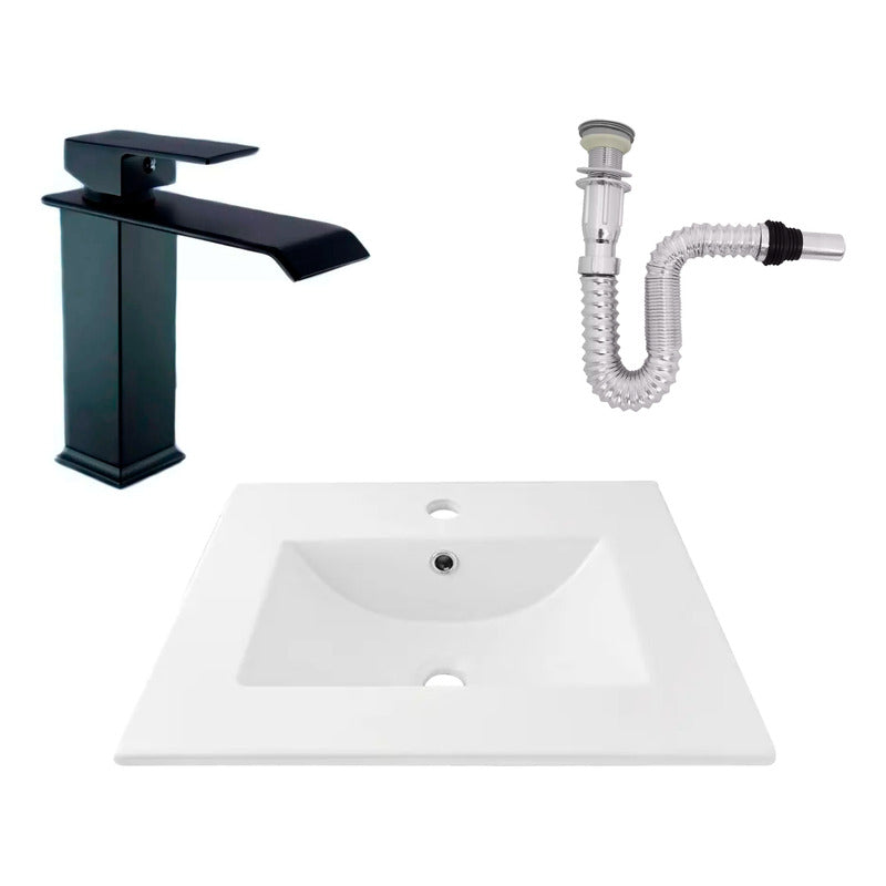 Kit Placa Lavamanos 51*40cm+griferia Monocontrol+push Flex15