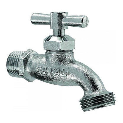 Griferia Llave Jardin Corriente Satinada Grival